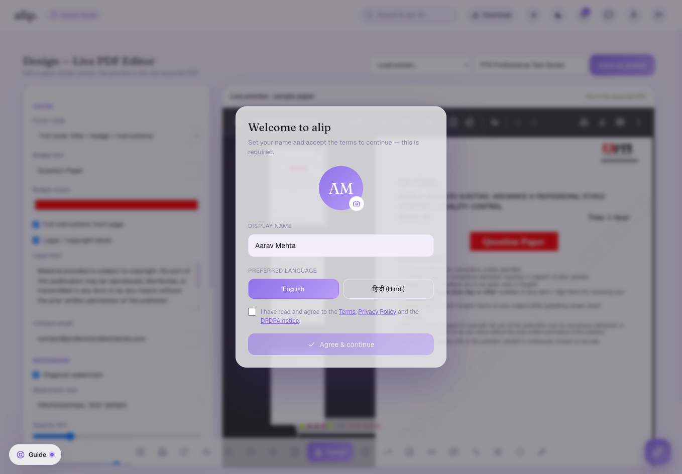 alip. live paper / design editor